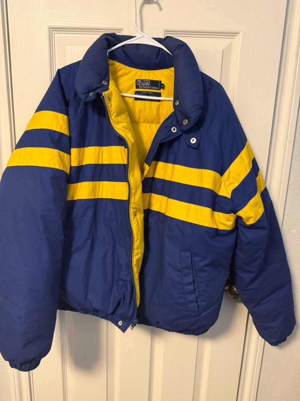 Polo by Ralph Lauren Blue and Yellow Puffer Jacket